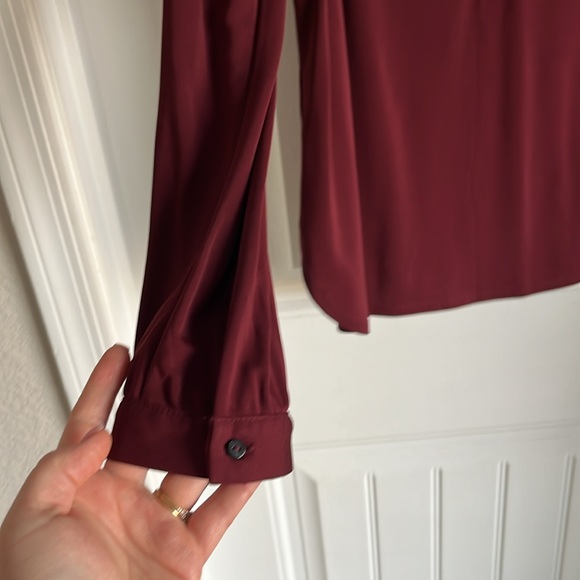 Burgundy Ann Taylor Blouse - Picture 2 of 6